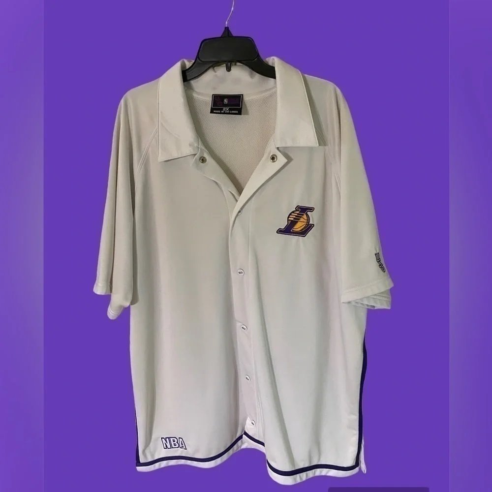 Lakers- 2X NBA vintage 90’s lined button up jersey/polo. Excellent preowned! - Picture 5 of 13